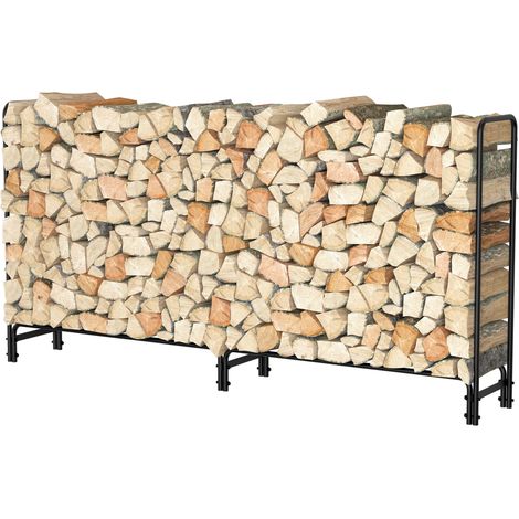 Portalegna da Esterno in Metallo Scaffale Legnaia da Esterno Giardino XXL 233x35x118cm interno da ardere Contenitore Camino (1/5)
