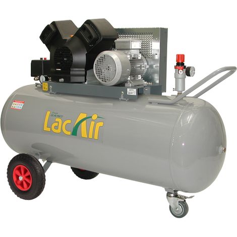 Lacme – Compresseur mobile 28 m³/h triphasé 200L 11 bar – Moteur 4 CV – Débit d'air élevé – Pour outils pneumatiques – 463500