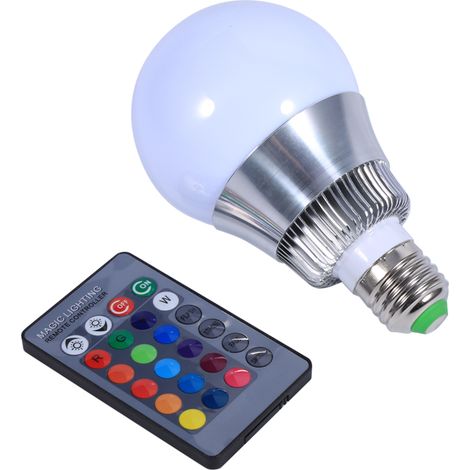 Ampoule Led Rgb E27 10W 16 Couleurs Dimmable Avec Télécommande Pour Maison Et Fête Lot De 1 (1/5)