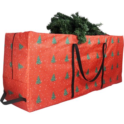 1 Sac de rangement sapin Noël, imperméable, anti-insectes, avec poignée et fermeture éclair, pour décorations de fêtes (1/5)