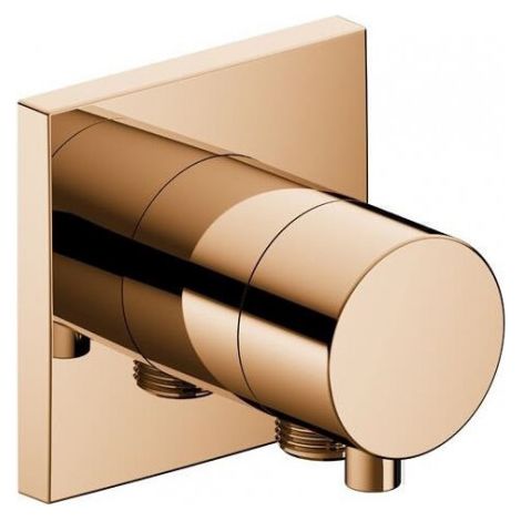 Raccord Keuco IXMO 59541, robinet d'arrêt avec raccord de tuyau encastré, rosette carrée, poignée IXMO Comfort, Coloris: Bronze poli - 59541021102