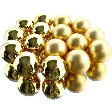 Christbaum-Mini-Kugeln Light Gold goldfarben Ø 3,5 cm aus Glas - 16er Set (1/3)