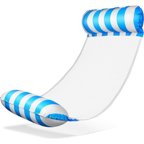 Multifunctional 4-in-1 floating pool hammock with net frame, inflatable chair, suitable for adults and children, light blue. (1/5)