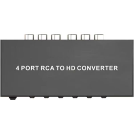 Convertisseur RCA Vers 1080P Compatible 4 en 1 Sortie Composite AV Vers Convertisseur de Scaler Compatible Prise UE