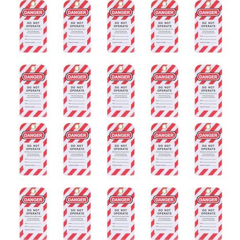 Ortviai Étiquettes de Sécurité LO/TO en PVC Rouge – 20 pièces, 75 x 145 mm, réutilisables (1/5)