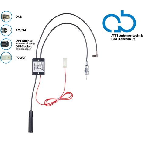 Separateur antenne AM FM DAB+ DIN-f-DIN-m- SMB-f- passif