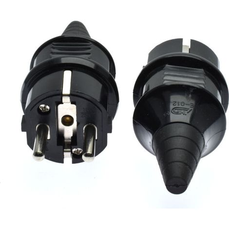 2 Pièces Fiche Electrique Male Etanche, Fiche Electrique Male,Durable, Prise Electrique Male 3p, Largement Utilisée Dans la Maison Quotidienne (1/5)