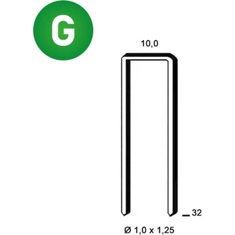 2 600 Agrafes G-32 - Galvanisées Résinées - 10x32x1x1.25 mm - D-Work