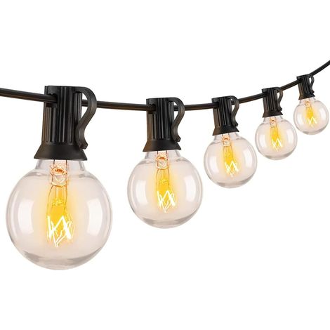 – 50 + 3 LED G40 Lichterkette für den Außenbereich, wasserdicht, 15 m, für Garten, Terrasse, Hochzeit, Weihnachten