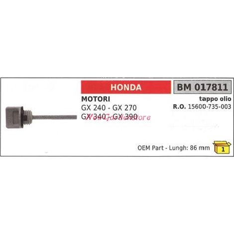Tappo olio HONDA generatore GX 240 270 340 390 017811