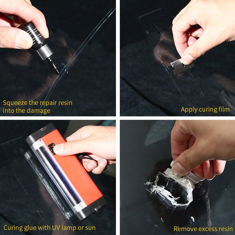 Kit Réparation Pare-Brise Auto DIY, Liquide de Réparation de Vitre, Outil pour Fissure et Impact, Kit de Réparation de Lunette Voiture (1/3)