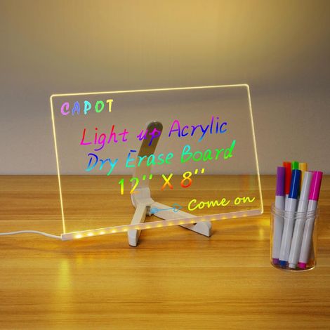 Lavagna cancellabile fai-da-te per bambini con effetti luminosi - lavagna fluorescente in acrilico - lavagna per scrivere/messaggi - luce notturna giocattolo