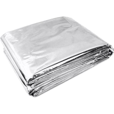 Rettungsdecke aus Aluminium für Outdoor-Aktivitäten wie Camping und Wandern – 130 x 210 cm, silberfarben, leicht und wasserdicht, Notfall-Thermodecke