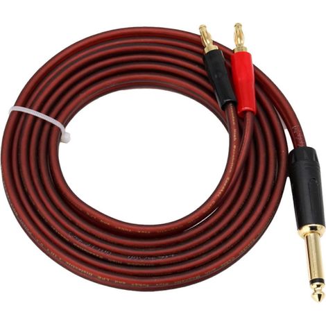 Adaptateur 6,35 mm vers fiche banane, plaqué or, mâle 6,35 mm vers double (1,5 m) (1/5)
