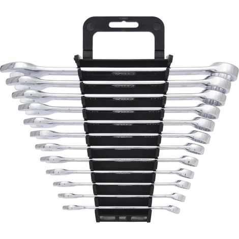 Kstools – Clé mixte coudée 12 pcs 8-19mm – Acier chrome-vanadium – Ouverture à fourche inclinée 15° – Profil FlankTraction pour accès étroit (1/10)