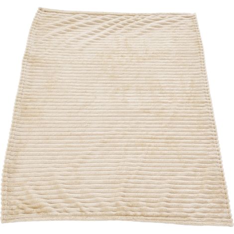 Couverture polaire douce et légère - Duvet respirant, design épuré, travail soigné - Beige (1/5)