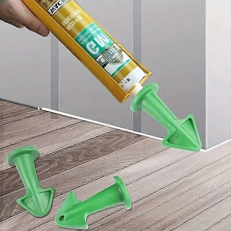 Outil de finition de calfeutrage silicone 3 en 1, applicateur de buse de calfeutrage, buse de mastic, piston époxy, grattoir à coulis pour joints de carrelage ou de brique ( ) (1/5)