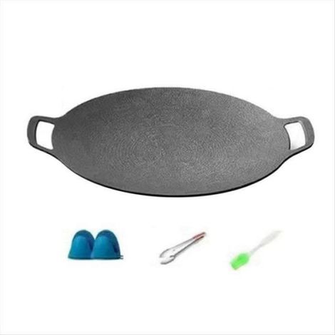Plaque de Gril de Camping en Plein Air de 32 cm Plaque de Barbecue Coréenne Antiadhésive Barbecue Pot de Viande Plat Comme illustré (1/5)