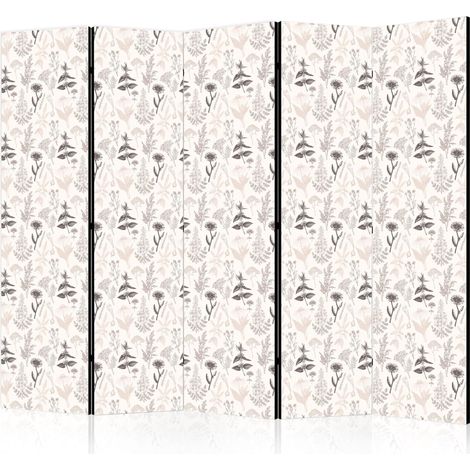 Paravent décoratif artgeist gris beige 225x172 cm toile bois