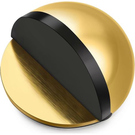 Butoir de porte auto-adhésif pour sol, butoir de porte ovale en acier inoxydable, butoir de porte demi-lune à fixer au sol, butoir de porte poli (1/5)