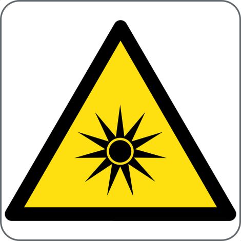 Panneau de signalisation danger rayonnement laser ISO 7010 W004 - Materiel: PVC adhesive - Taille: 580mm (triangle)