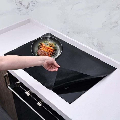 Tapis de protection en silicone pour plaque à induction, 52 x 78 cm, grand tapis de protection pour plaque à induction, résistant à la chaleur, coussin isolant pour cuisinières à induction (0,7 mm) (1/4)