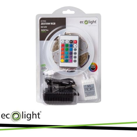 KIT STRISCE LED 7.2W/M 60LED/M RGB IP20 BOBINA DA 5MT (1/2)