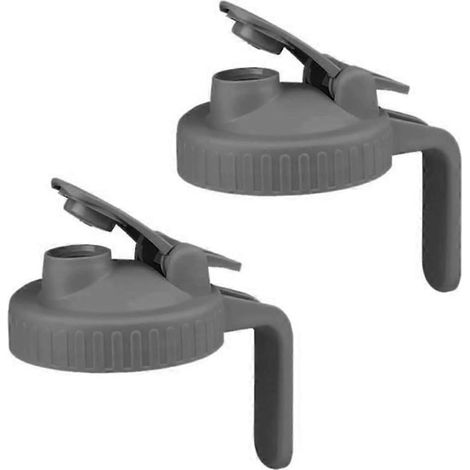 Lot de 2 couvercles à clapet à large ouverture pour bocaux Mason, fermeture étanche, gris. (1/5)