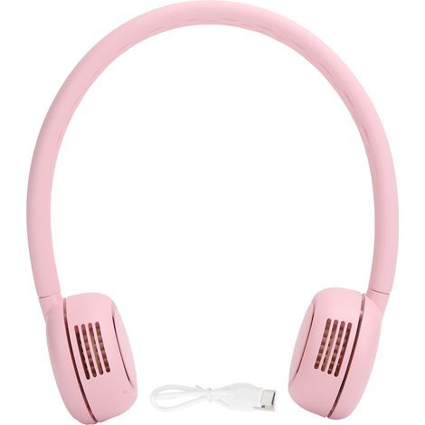 Ventilateur de cou silencieux sans pales, rechargeable USB, idéal pour sport, maison, école, extérieur, rose, batterie 2000mAh (1/5)