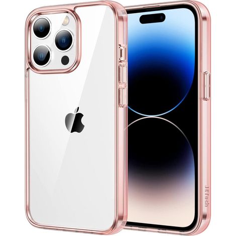 Handyhülle iPhone 14 Pro Stoßfest Transparent Anti Kratz Ros&xE9gold (1/5)