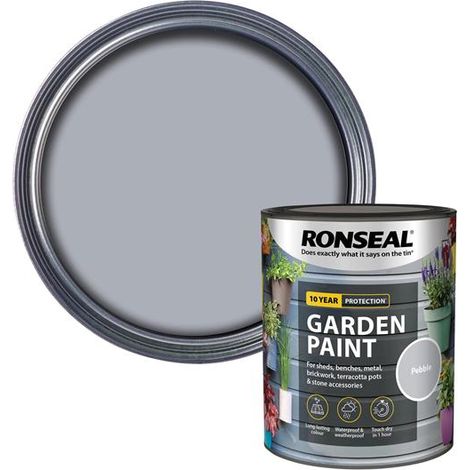 Ronseal Garden Paint Pebble 750ml - Exterior Outdoor Wood, Metal, Brick, and Shed Paint (1/5)