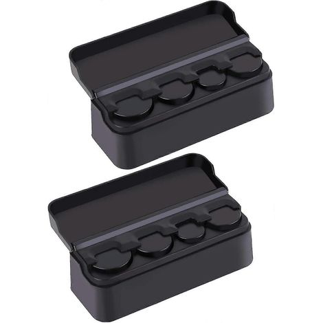 Lot de 2 boîtes à monnaie noires pour voiture, porte-monnaie portable, 11,5 x 4 x 3 cm. (1/5)