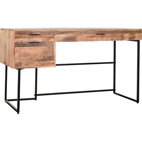 Bureau design bois et métal pour un intérieur élégant - Naturel noir élégant et contemporain (1/5)
