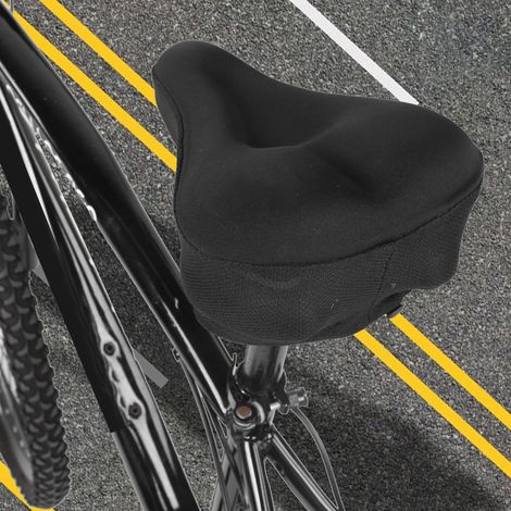 Coussin de selle VTT en gel, protection antidérapante avec découpe ergonomique - Accessoire vélo noir confort