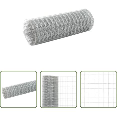 Grillage - Grillage pour volière acier galvanisé 10x0,5 m argenté (1/5)