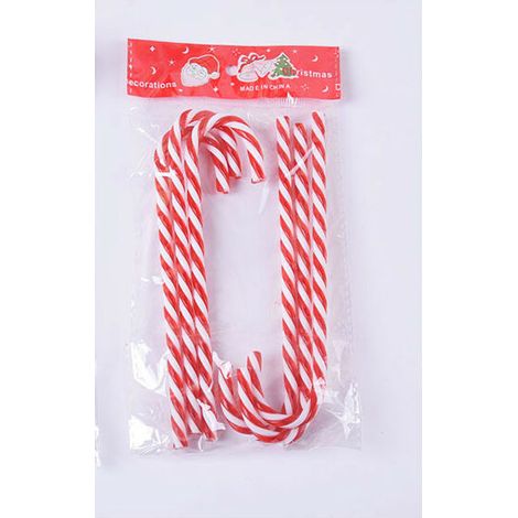 Ensoleille – Lot de 6 cannes de Noël en acrylique 15 cm – Décoration arbre rouge et blanc – Pendentifs bonbon non fragiles (1/5)