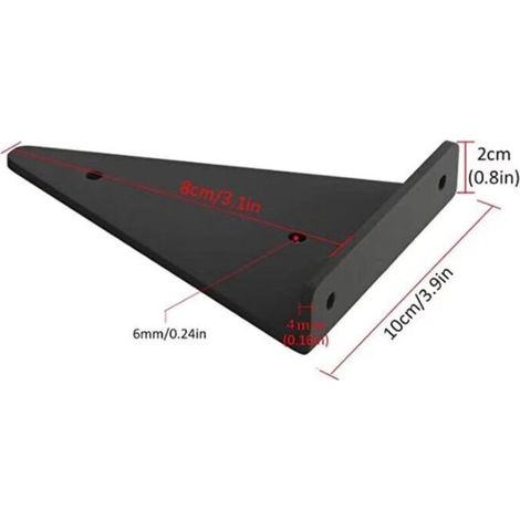 Staffe triangolari galleggianti in metallo Betterlife, staffe per mensole a scomparsa a parete, staffe decorative fai da te per camera da letto, soggiorno, bagno, 2 pezzi (8x10 cm/3,1x3,9 pollici, n (1/4)