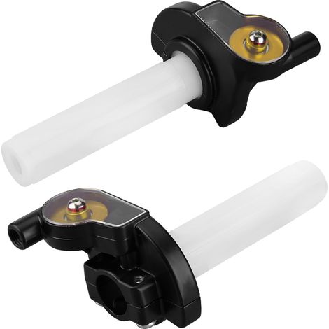 Poignées d'accélérateur moto 22mm, poignée rotative visuelle orange pour dirt bike, kit de guidon avec rouleau, throttle twist grip enduro, remplacement manette des gaz. (1/5)