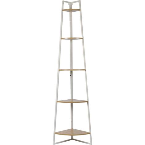 Etagère d'angle 5 niveaux en bois et métal EDISON