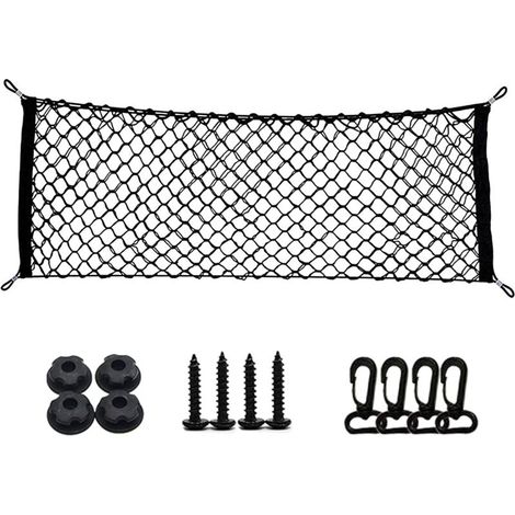 40 x 110 cm Car Trunk Storage Net, Large Size Car Trunk Net, Car Accessories Net, Children's Luggage Net, for SUV, Truck Black with 4 Hooks (1/5)