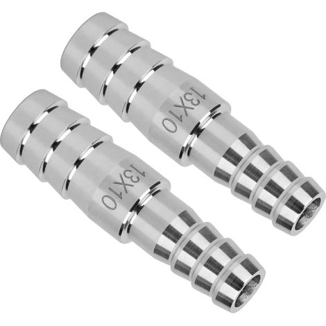 2 Pièces Adaptateur Réducteur à Barbes pour Tuyau, Connecteur d'Assemblage à Barbes en Acier Inoxydable pour Eau Air - 8-6mm 12-8mm 13-10mm (1/5)