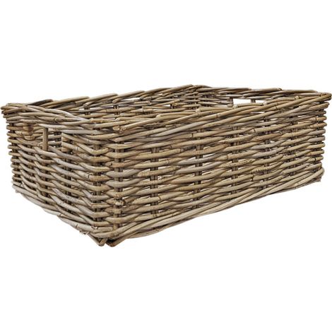 Panier rectangulaire H. 19 cm en kubu naturel tressé - ANAYA