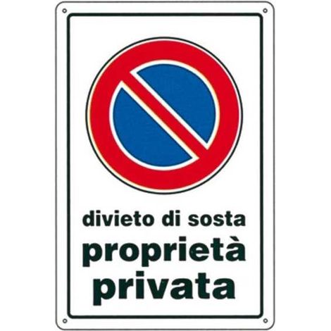 Yeppon Cartello Divieto di Sosta Proprieta' Privata in Alluminio 30x45 cm per Esterno