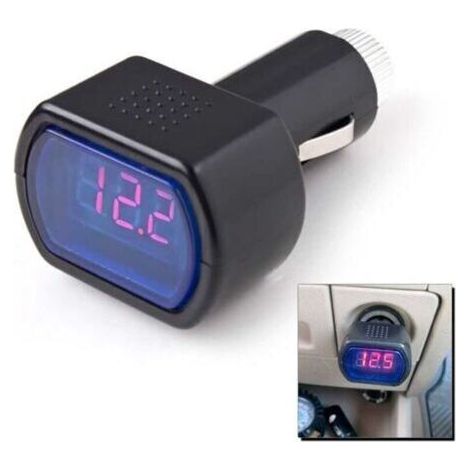 Voltmetre Testeur de Batterie Auto Voiture Camion Caravane 12V 24V Allume-Cigare