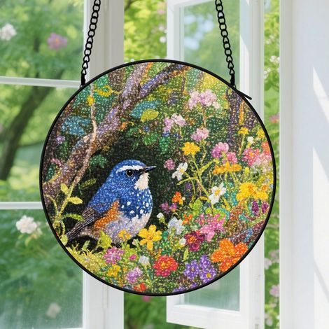 Suspension en vitrail, attrape-soleil minimaliste coloré, décoration maison porte, cadeau Fête des Mères, Fête des Pères pour femme, homme 12,5 cm (1/5)
