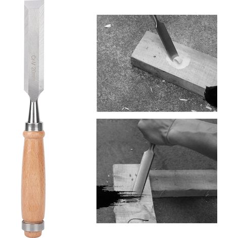 Ciseau à bois en acier allié au chrome-vanadium, manche pour menuiserie et travail du bois, 20 mm (1/5)