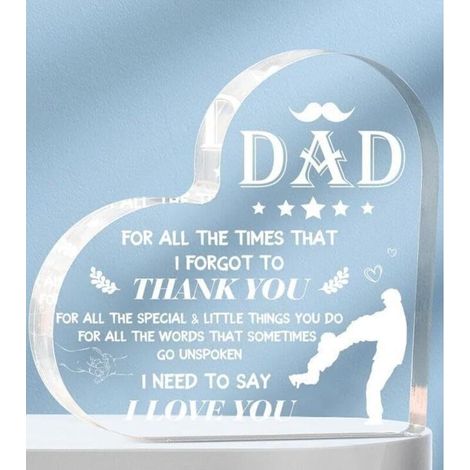 Plaque décorative cœur en acrylique effet cristal, objet souvenir, cadeau pour elle ou lui（10 cm) (1/4)