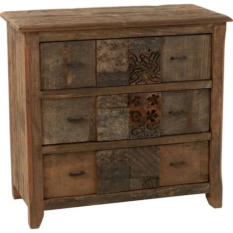 Armoire bois vieilli marron charme authentique et rangement unique - Marron bois vieilli authentique (1/5)