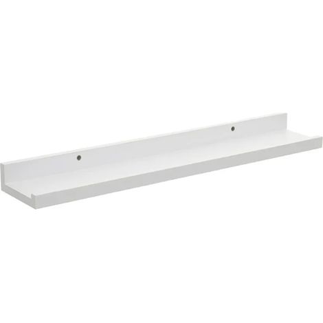 Mensola da Parete Scaffale a Muro in MDF Bianco 60x8x3,70 cm Organizer Minimal (1/5)