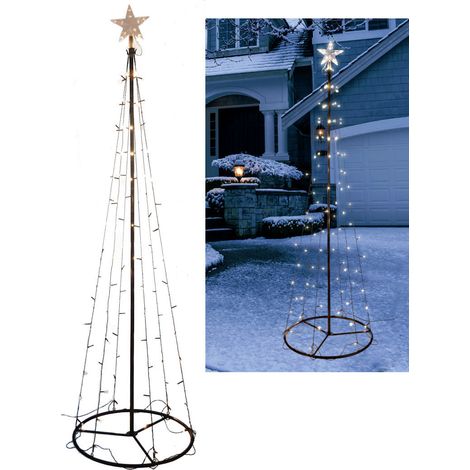 LED Weihnachtsbaum - 240 cm - Deko Leucht Kegel Baum mit 140 LED - Innen und Außen